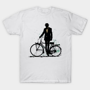 Vintage Style Man with Bicycle T-Shirt